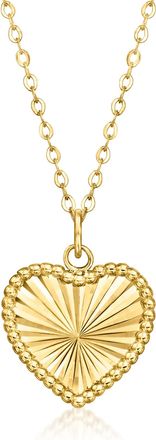 Ross-Simons Italian 14kt Yellow Gold Sunburst Heart Necklace