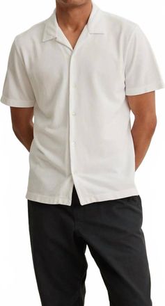Velvet Martyn Pique Button-Up Shirt In White