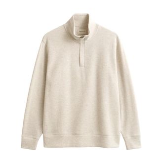 GANT Light Sacker Half Zip - male - Gant - Turtlenecks - Gray - 2XL - Knitwear