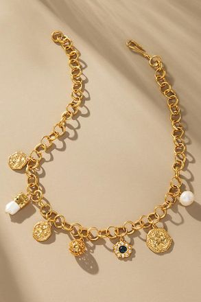 Joanna Laura Constantine Wave Chain Linked Charm Necklace