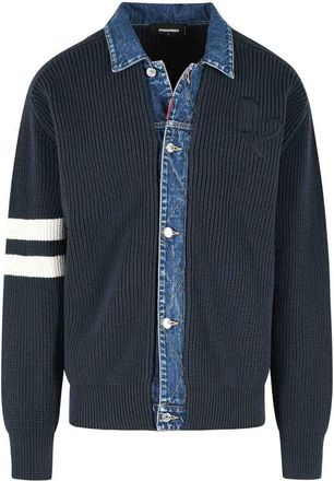 Dsquared2 Blue Cotton Blend Sweater
