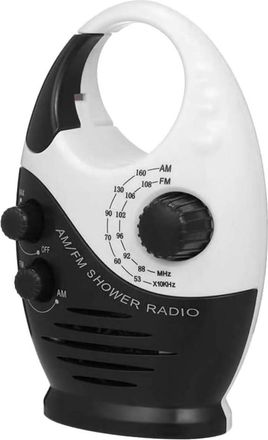 OEM Radio De Ducha Impermeable Con Asa De Gancho, Radio Am/fm Para Ba&ntilde;o Y Camping, Funciona Con Pilas