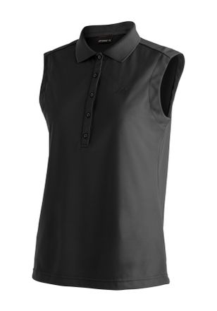 Maier Sports Poloshirt MAIER SPORTS Ulrike sleeveless, Damen, Gr. 36, schwarz, 100% Polyester, Shirts Poloshirt, Damen Funktionsshirt, &auml;rmelloses Freizeitshirt, Re