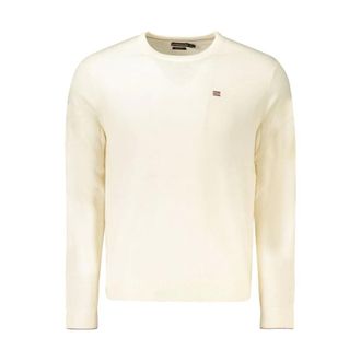 Napapijri Round-neck Knitwear, male, White, S, White Wool Jumper for Men