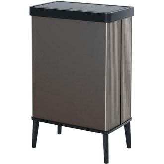 Curver Curver - Keter Verto - Cubo De Basura De Recogida Selectiva, Tapa A Presi&oacute;n, Doble Compartimento, Dise&ntilde;o Elegante, Reciclable, Ideal Para Ba&ntilde;o, Sal&oacute;n 