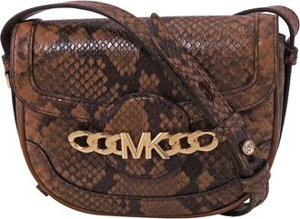 Michael Kors Snakeskin Effect Saddle Crossbody Bag
