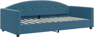vidaXL Sofá cama sin colchón terciopelo azul 90x200 cm Vidaxl