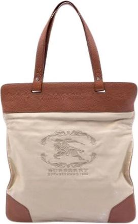 Burberry Pre-owned Tote Bags, female, Brown, Size: ONE SIZE Pre-owned Canvas Tote