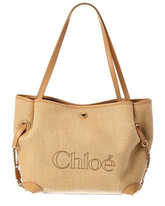 Chlo&eacute; Clover Double Carry Leather-Trim Tote