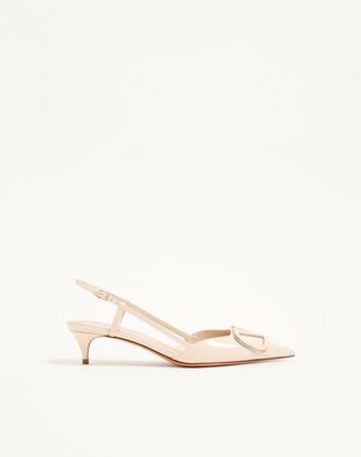 Valentino Garavani D&eacute;collet&eacute; Slingback VLogo Signature In Vernice 40Mm Donna AVORIO 34.5