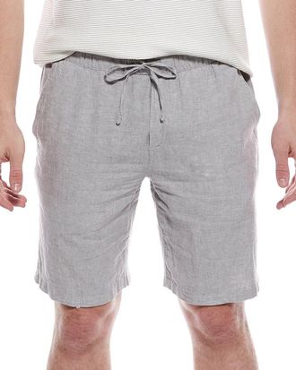 Elie Tahari Woven Drawstring Linen-Blend Short