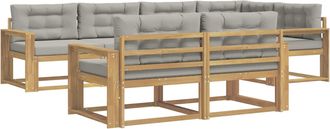 vidaXL Conjunto De Sof&aacute;s De Exterior 6 Uds. Blanco Y Gris Claro Vidaxl