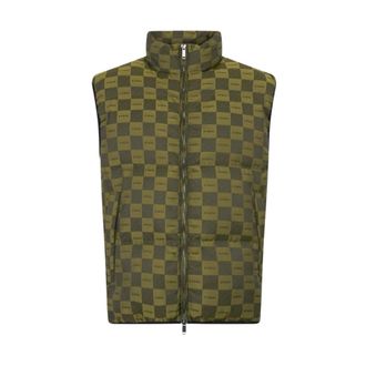 Iceberg Gilet in nylon con lavorazione jacquard e dettaglio logo - - Jackets - Uomo - Verde - XL