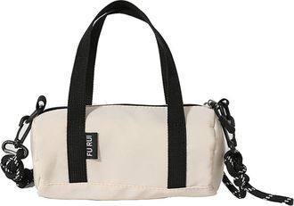 Generic Nylon Cylinder Bag for Women, Ladies Tote Bag Handbag Cross Body Bags Cylindrical with Comfortable Handles (white)