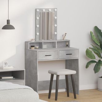 vidaXL Tavolo da Trucco Grigio 79 x 41 x 140 cm Legno multistrato - Vidaxl