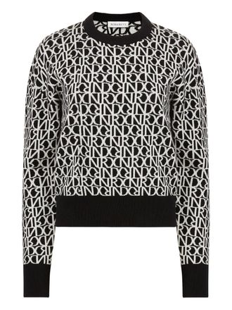 Nina Ricci monogram wool sweater - women - Wool/Cashmere - S - Black