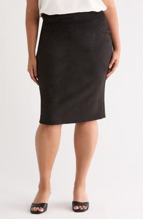 Renee C Faux Suede Pencil Skirt in Black at Nordstrom Rack, Size 2 X