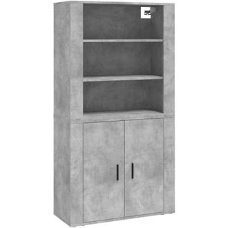 vidaXL Vidaxl - Aparador Alto Madera Contrachapada Gris Hormig&oacute;n