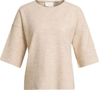 YaYa Camiseta oversize de punto de poli&eacute;ster - Knitwear - Mujer - Beige - L