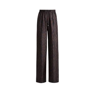 Kiton Zijden Geometrisch Print Trekkoordbroek - Dames - Wijde Broeken - Veelkleurig - L - Broeken