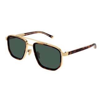 Gucci Navigator Zonnebril met Montuur - Heren - Accessoires - Geel - Maat: 55 MM Nylon