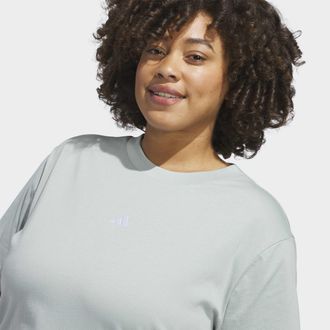 adidas T-Shirt ADIDAS SPORTSWEAR SMALL LOGO (GROSSE GR&Ouml;SSEN), Damen, Gr. 1X, wonder sage, wei&szlig;, Obermaterial: 100% Baumwolle, Rundhals, Shirts T-Shirt