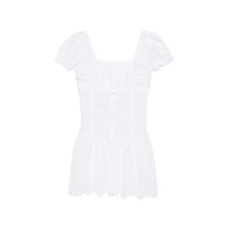 Frankies Bikinis Lucien Broderie-anglaise Puff-sleeve Mini Dress