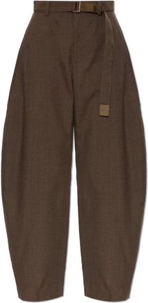 sacai Dames, Broeken, Bruin, Maat: M Wol
