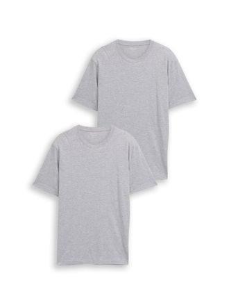 Tom Tailor T-Shirt TOM TAILOR, Herren, Gr. XXL, light stone grau melange, Single Jersey, Obermaterial: 60% Baumwolle, 40% Polyester, meliert, regular fit taillen