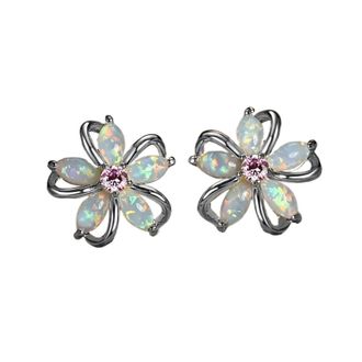 Generic Sterling Silver Studs Earrings For Women Flower Stud Earrings Hypoallergenic Earrings Flat Back Small Sleeper Cartilage Earring Dainty Enamel Petal St
