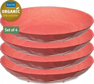 Koziol Conjunto Nature 4 Platos Hondos Coral 22 Cm