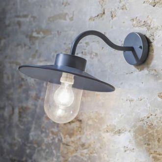 Garden Trading Classic Swan Neck Main Garden Wall Light Nautical Charcoal Grey