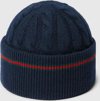 Gucci Kids - Wool Hat With Web, Size L, Blue