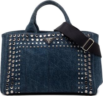 Prada Borsa a tracolla Canapa Bijoux in denim 2013-2025 - Blu