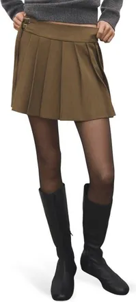 Mango Brittany Pleated Miniskirt in Brown at Nordstrom, Size 2