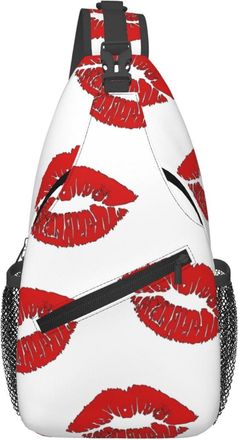 Generic Lover Kiss Hot Red Nice Lips Shoulder Bag Adjustable Crossbody Bag Lightweight Backpack For Outdoors Women Runner