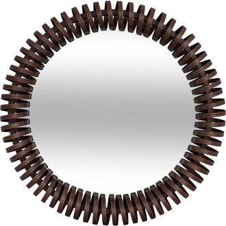 Atmosphera Espejo Redondo Barrel, 61 Cm De Di&aacute;metro, Marr&oacute;n Metalizado - Atmosphera Cr&eacute;ateur DInt&eacute;rieur