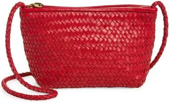 Madewell The Signature Woven Leather Crossbody Bag in Scarlet at Nordstrom