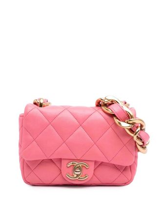 Chanel Borsa a spalla Funky Town mini in pelle di agnello con battente 2021-2025 - Rosa