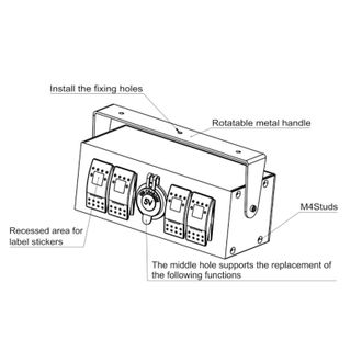 OEM Caja De Interruptores Marinos Impermeables De 4 Posiciones Con Indicador Led Azul De Voltaje Para Caravanas Y Barcos