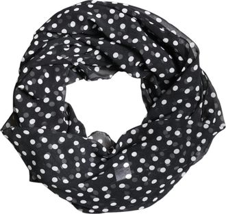 Dolce & Gabbana Womens Polka-Dot Polyester Scarf Black