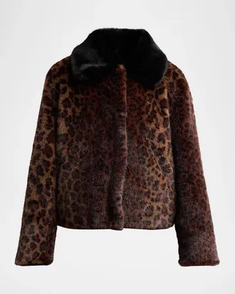 Kobi Halperin Sylvia Leopard-Print Faux Fur Coat