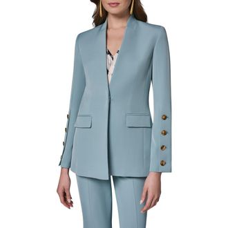 DKNY Collarless Jacket in Waterlily at Nordstrom, Size 16
