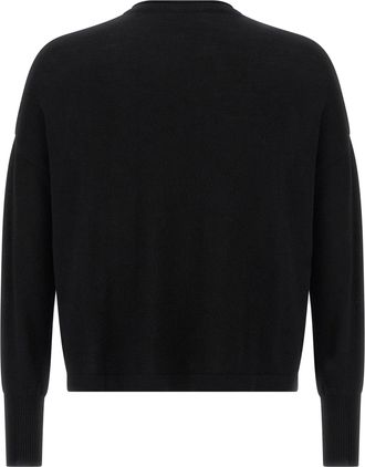 Maryya Fine Wool Crew Neck Sweater - Black