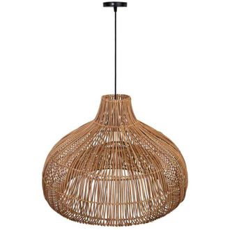 Wanderlust Deco L&aacute;mpara Techo De Ratan Marr&oacute;n D66,5x47h Cm
