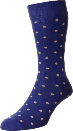 Hj Hall Mens Pack of 1 Sennan Spot Design Bamboo Socks (French Navy) 6-11