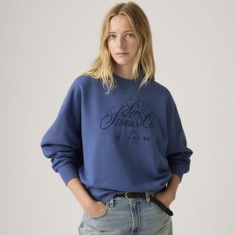 Levi's Graphic Vintage Oversized Crew Sweatshirt - Womens - XS - Blue