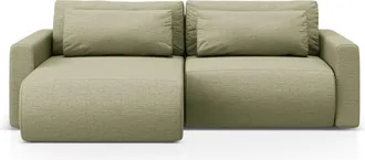 Cosmopolitan Design Sof&aacute; cama esquinero con ba&uacute;l 3 plazas tejido estructural esp&aacute;rragos