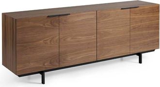 Pondecor Interiorismo Aparador Cloe patas metálicas negro y mueble en MDF chapado nogal