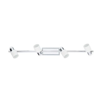 Loops Wall Light Colour 4 Spots Chrome Plated & White Steel Bulb GU10 4x5W Included